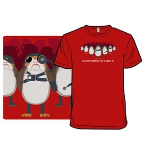 Porg Resistance is Futile Red Star Wars T-Shirt